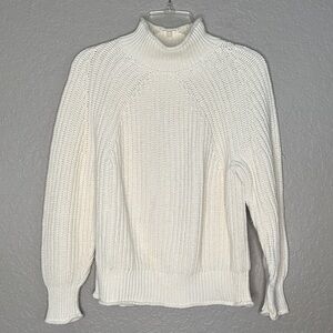 J Crew mock neck cable knit fisherman style Sweater